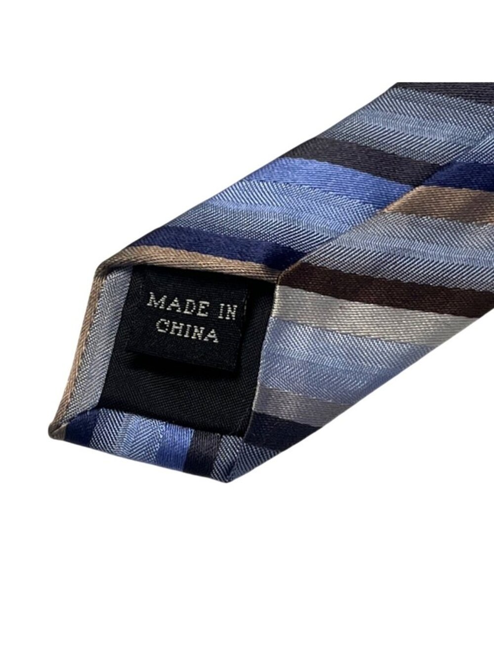 Kenneth Cole Reaction Designer Striped Tie Blue Gray Black Copper Gold (3/$15) - Picture 8 of 8